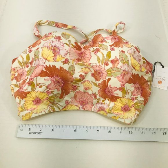 Shade And Shore Women's Sz 38D Underwire Halter Bikini Swim Top Floral Print New - Picture 10 of 12